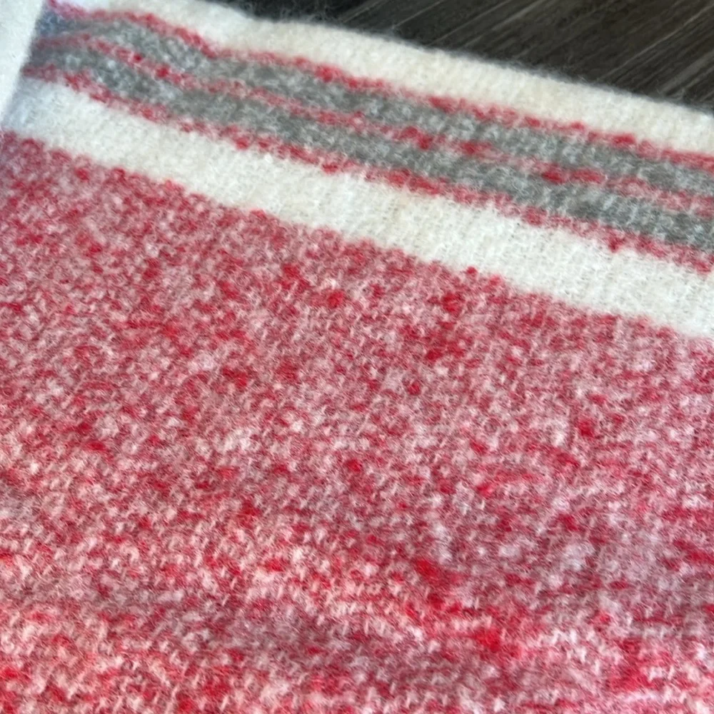 Free People Red Combo Blanket Scarf